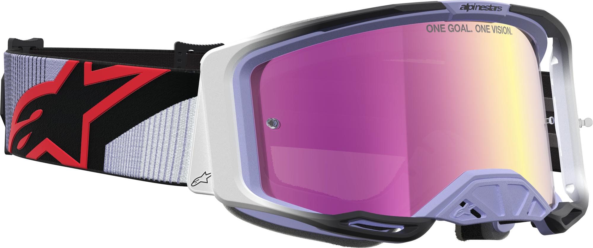 Alpinestars Motorradbrille Vision 8 Maven Mirror Motocross Brille, Antifog,Mit Band,Verspiegelt
