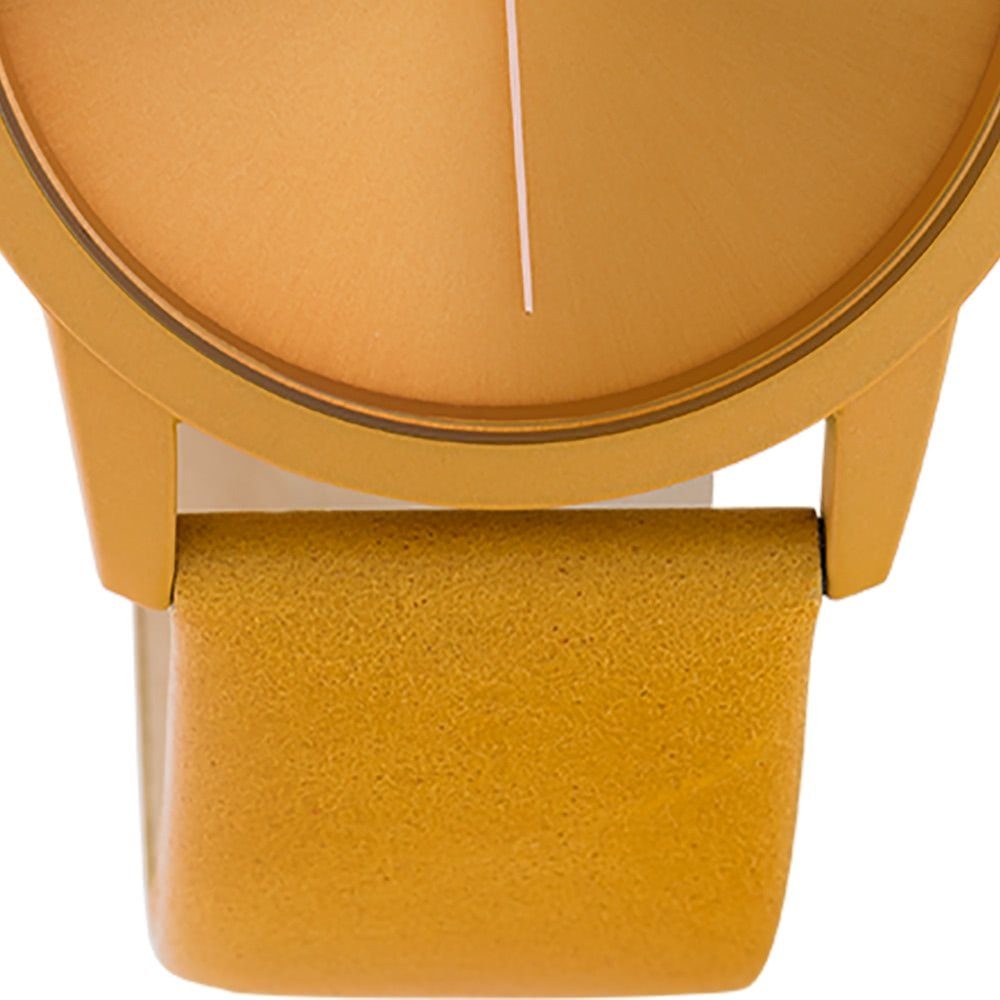OOZOO Quarzuhr Oozoo Damen Armbanduhr gelb Analog, (Analoguhr), Damenuhr rund, mittel (ca. 38mm) Lederarmband, Fashion-Style