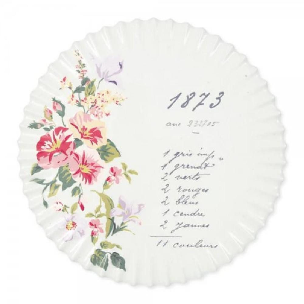 Greengate Servierplatte Untersetzer Jacobe Rund White (20cm)