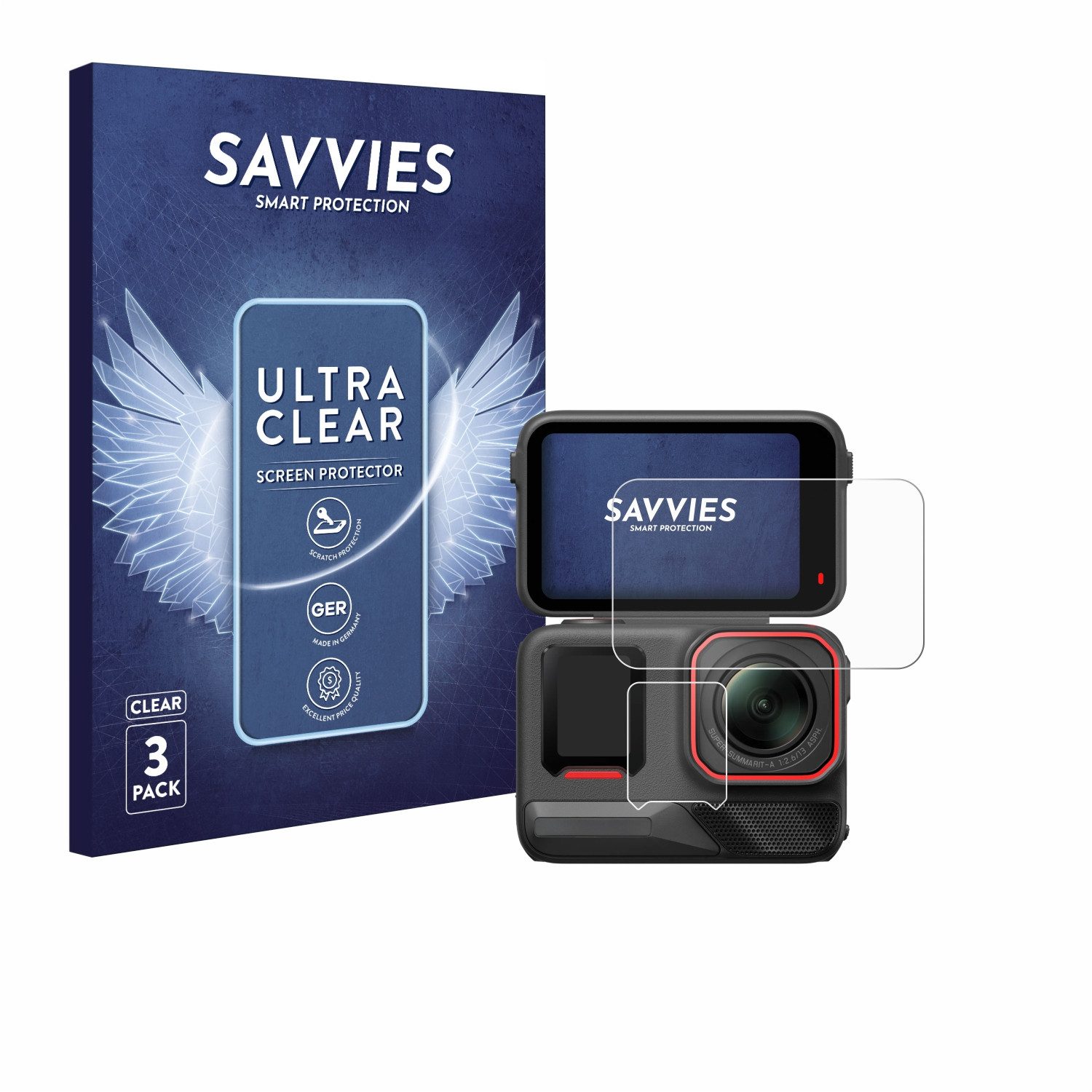 Savvies Displayschutzfolie Schutzfolie für Insta360 Ace Pro 2, 6 Stück, Displayschutz Schutz Folie Klar Transparent