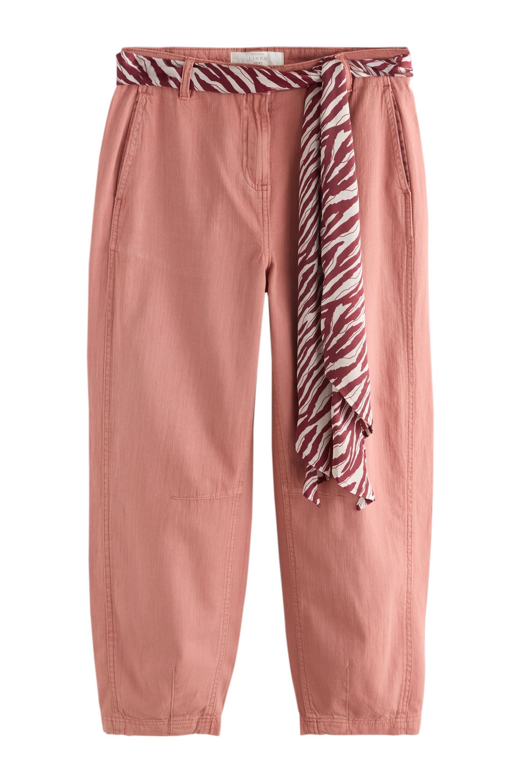 Next Leinenhose Hose mit Barrel-Bein, Schal und Leinenanteil (1-tlg)