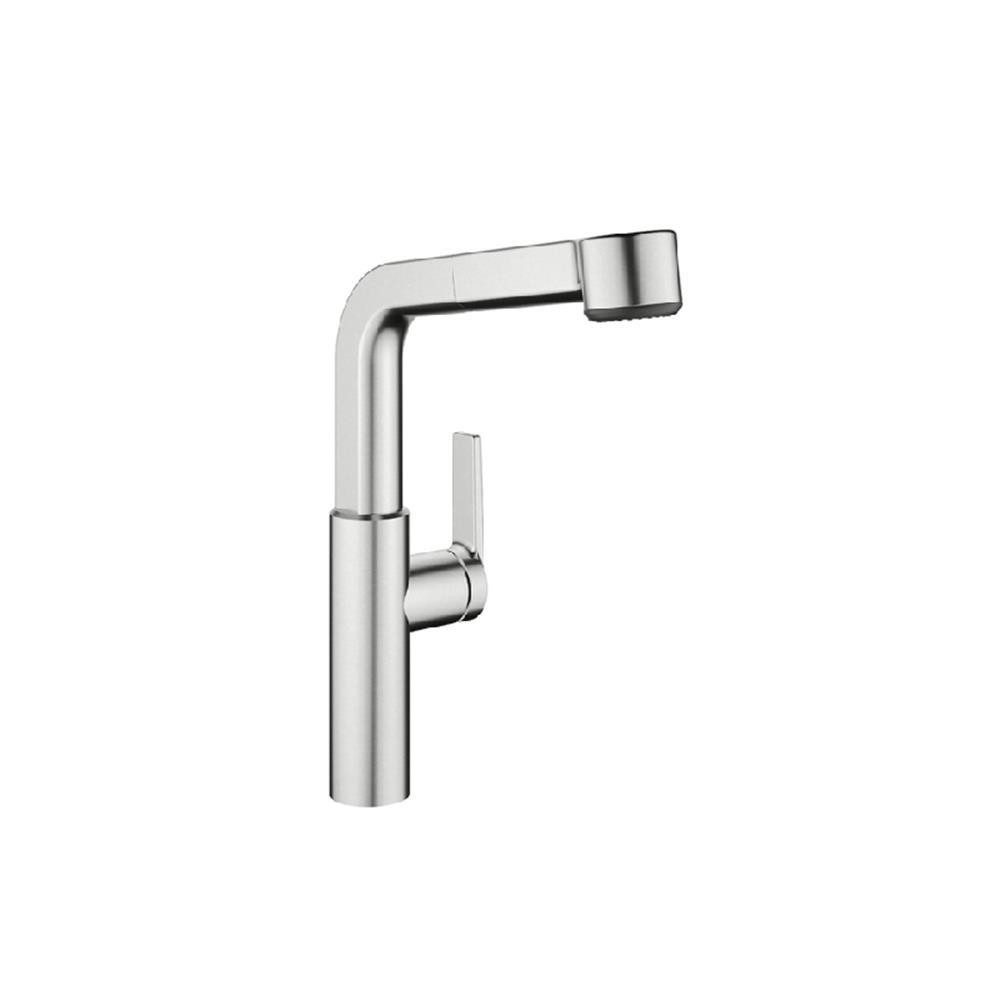 KWC Küchenarmatur Domo E4 mit herausziehbarer Schlauchbrause Edelstahl