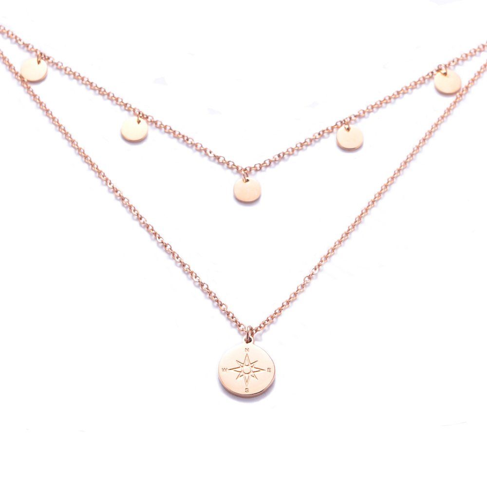 Kim Johanson Schmuckset Kompass, mit Plättchen- & Kompassanhänger, Edelstah günstig online kaufen