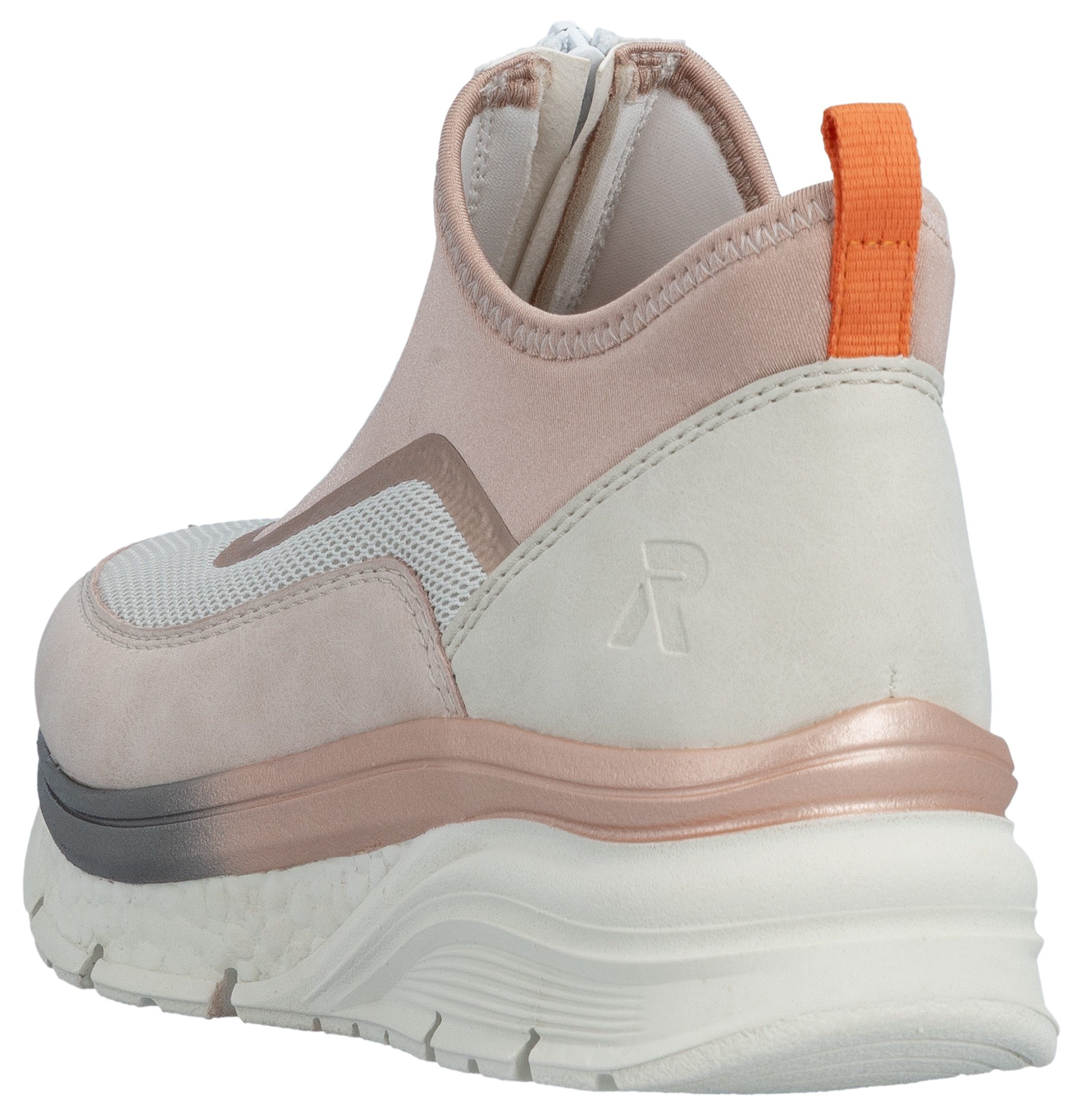 Rieker Schlupfboots, Keilabsatz, Freizeitschuh, High Top-Sneaker, Reißverschluss