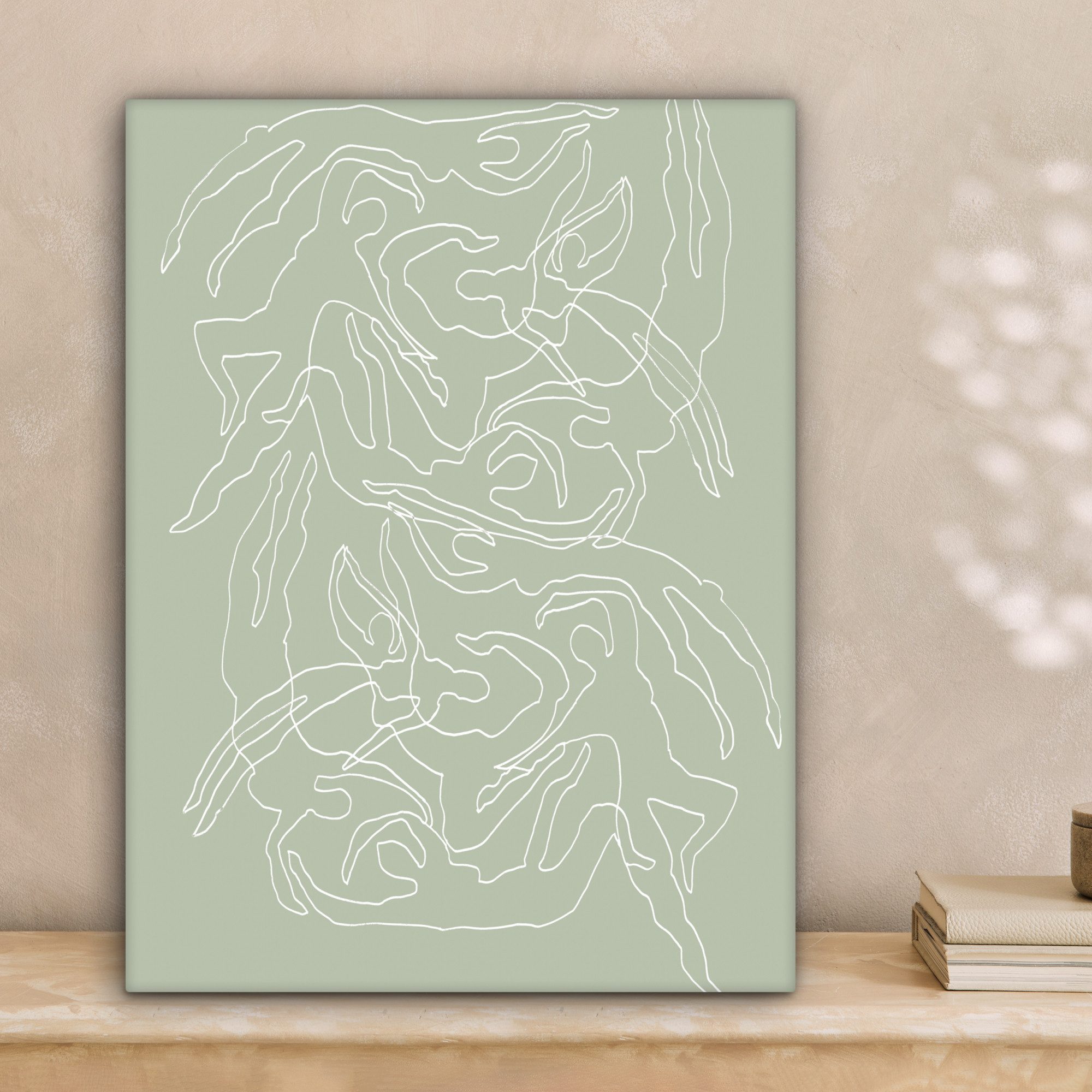 OneMillionCanvasses® Leinwandbild Strichzeichnung - Grün - günstig online kaufen