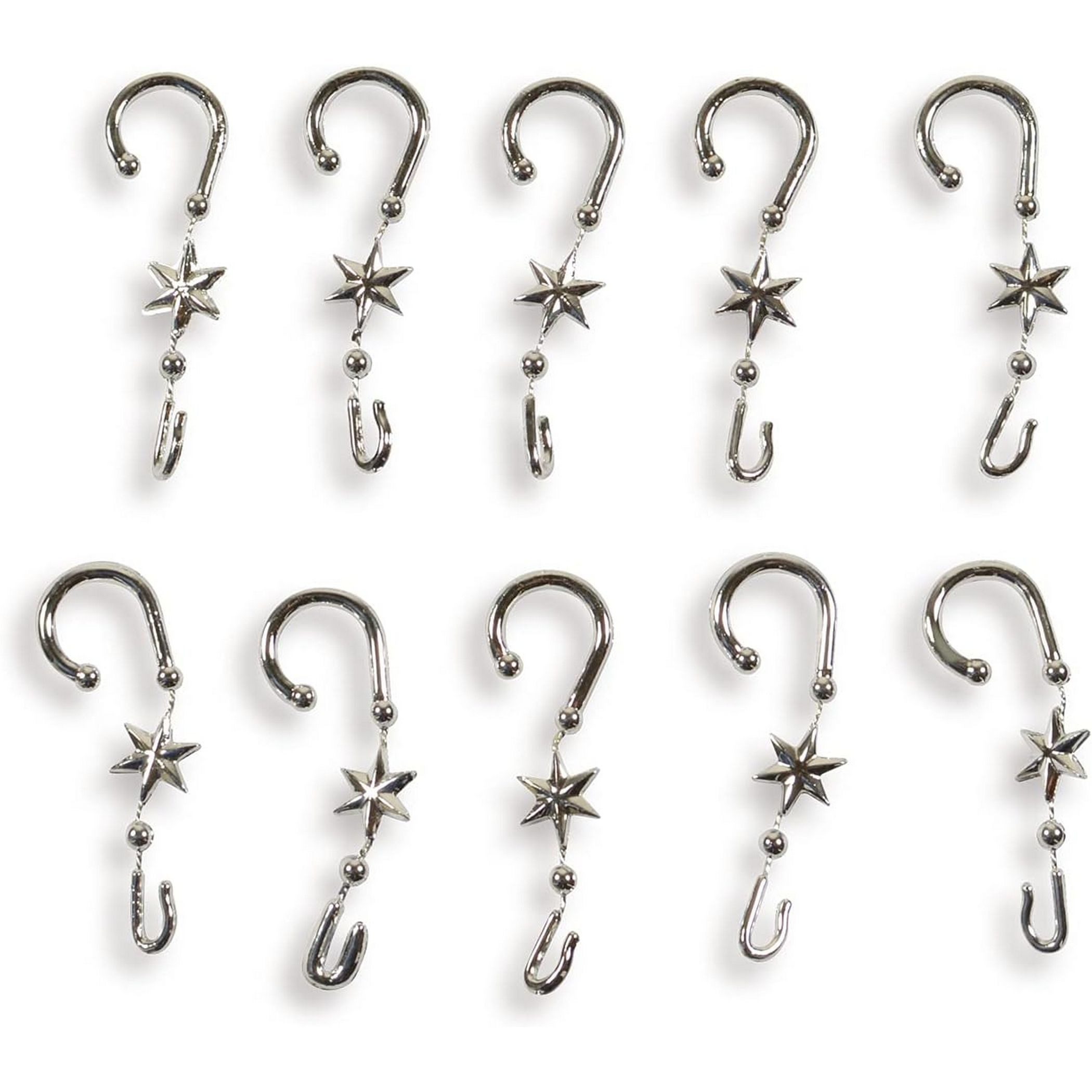 RIFFELMACHER & WEINBERGER Christbaumschmuck Kugelaufhänger S-Form mit Stern silber 20 Stück im Beutel