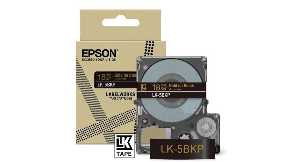 Epson Gift Tape - Schwarz / Schrift Gold 18 mm Tintenpatrone