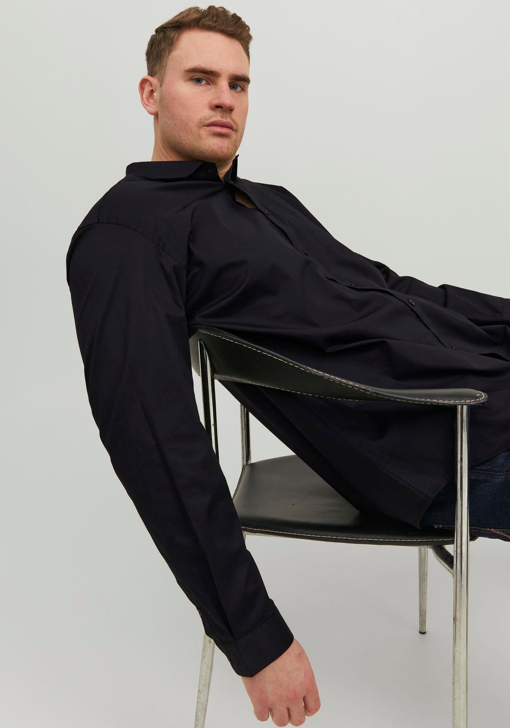 Jack & Jones PlusSize Langarmhemd JPRBLACARDIFF SHIRT