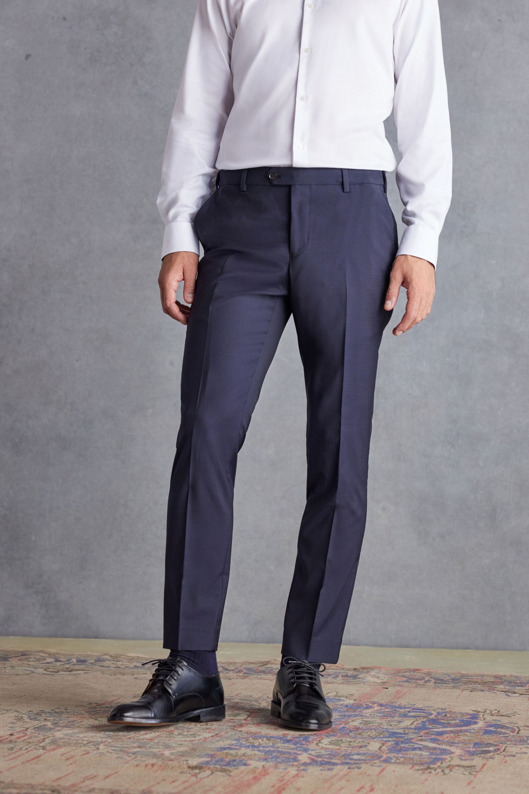 Next Anzughose Signature Tollegno Stoffanzug: Slim Fit Hose (1-tlg) Navy Blue | Anzughosen