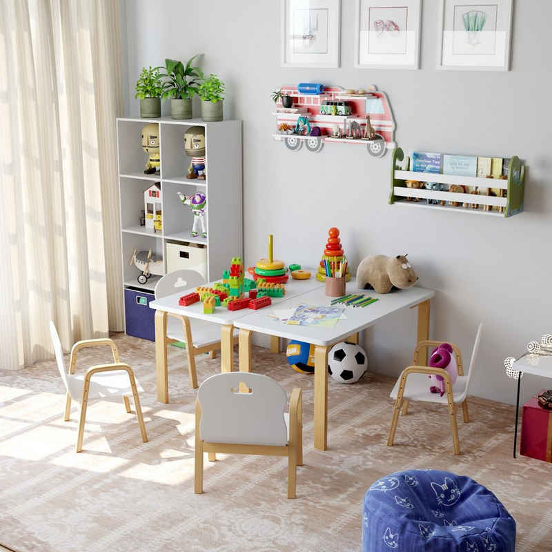Homfa Schreibtisch, Kindertisch, (ohne Stühle), Tisch zum Spielen & Malen, Kinderzimmer