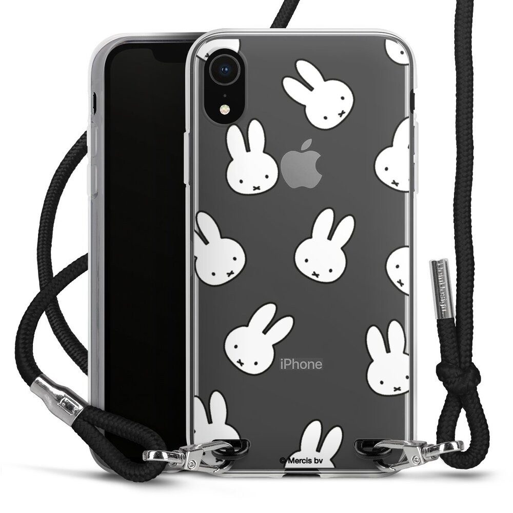 DeinDesign Handyhülle Miffy Muster transparent Miffy Pattern Transparent, Apple iPhone Xr Handykette Hülle mit Band Case zum Umhängen