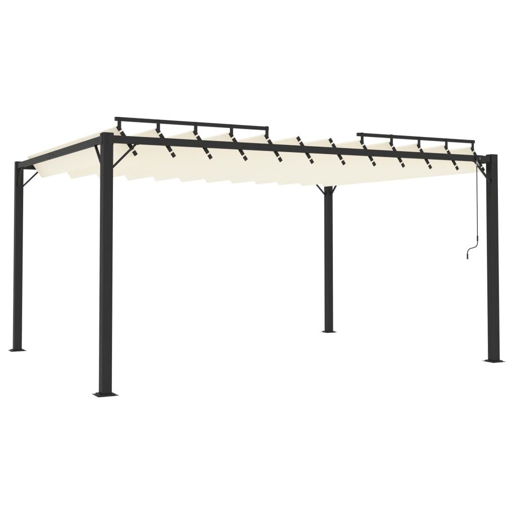 vidaXL Partyzelt Pergola mit Lamellendach 3x4 m Creme Stoff und Aluminium