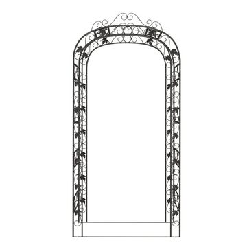 vidaXL Rankgitter Gartenbogen Schwarz 116x45x240 cm Stahl