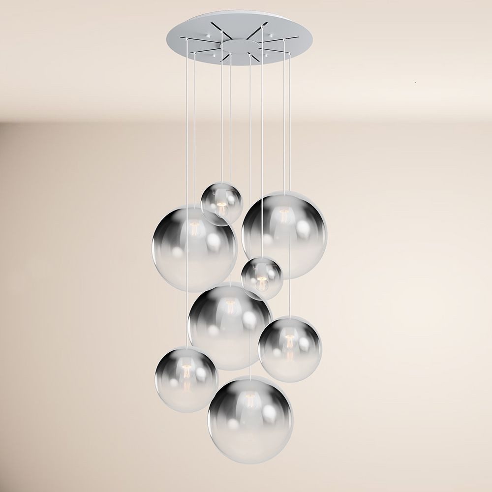 s.luce Pendelleuchte Orb Galerielampe 8-flammig Modular