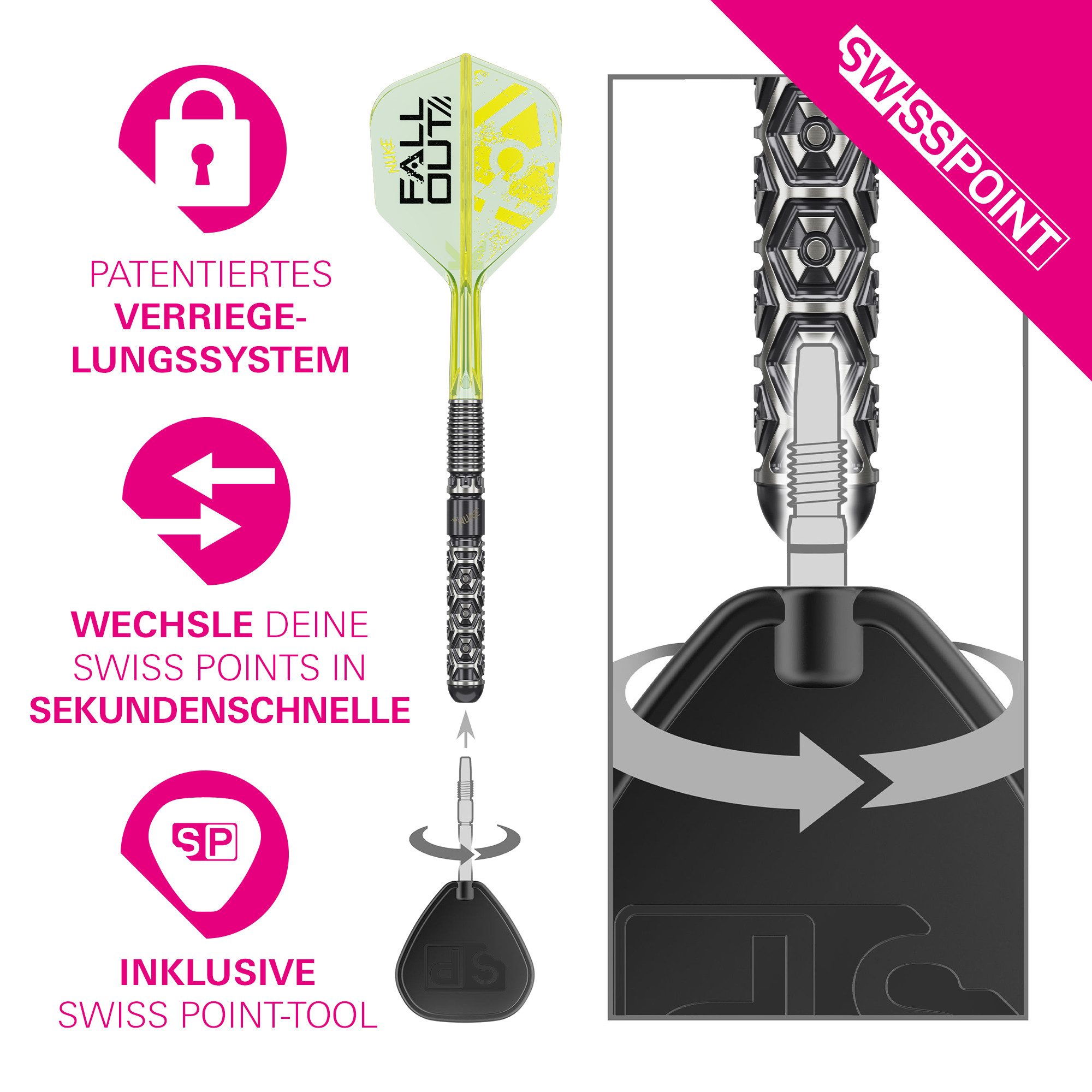 TARGET DARTS Dartpfeil Target Luke Littler Nuke Fallout Swiss Points Steeldarts – Bild 5 von 5