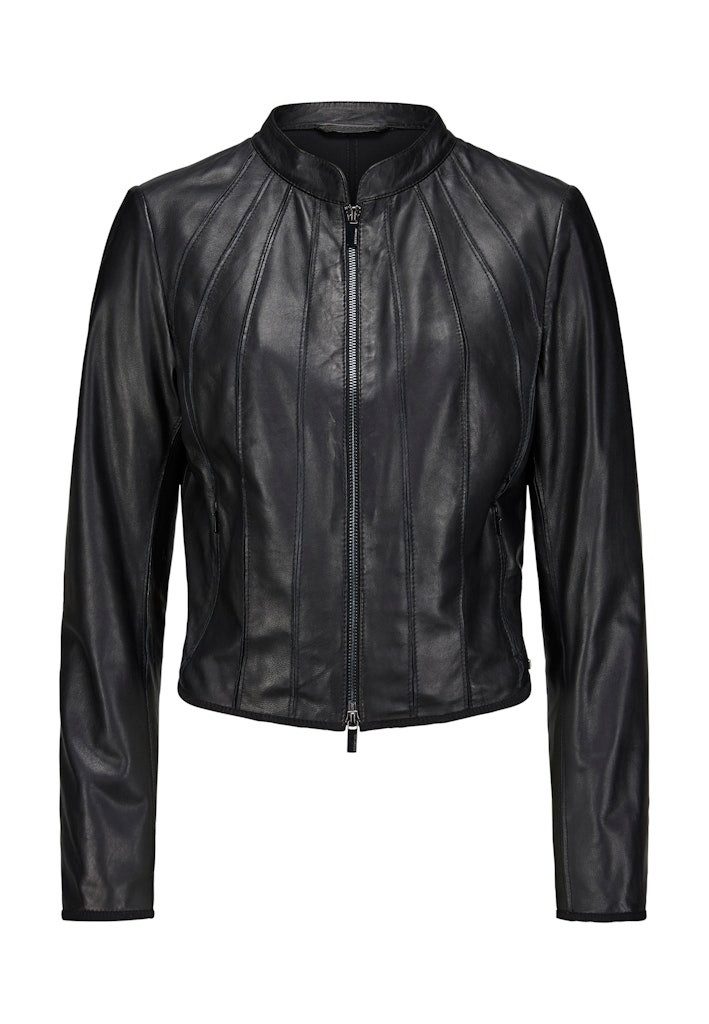 Milestone Lederjacke 53102841610 Edles Streifen-Design aus feinstem Lammnappa