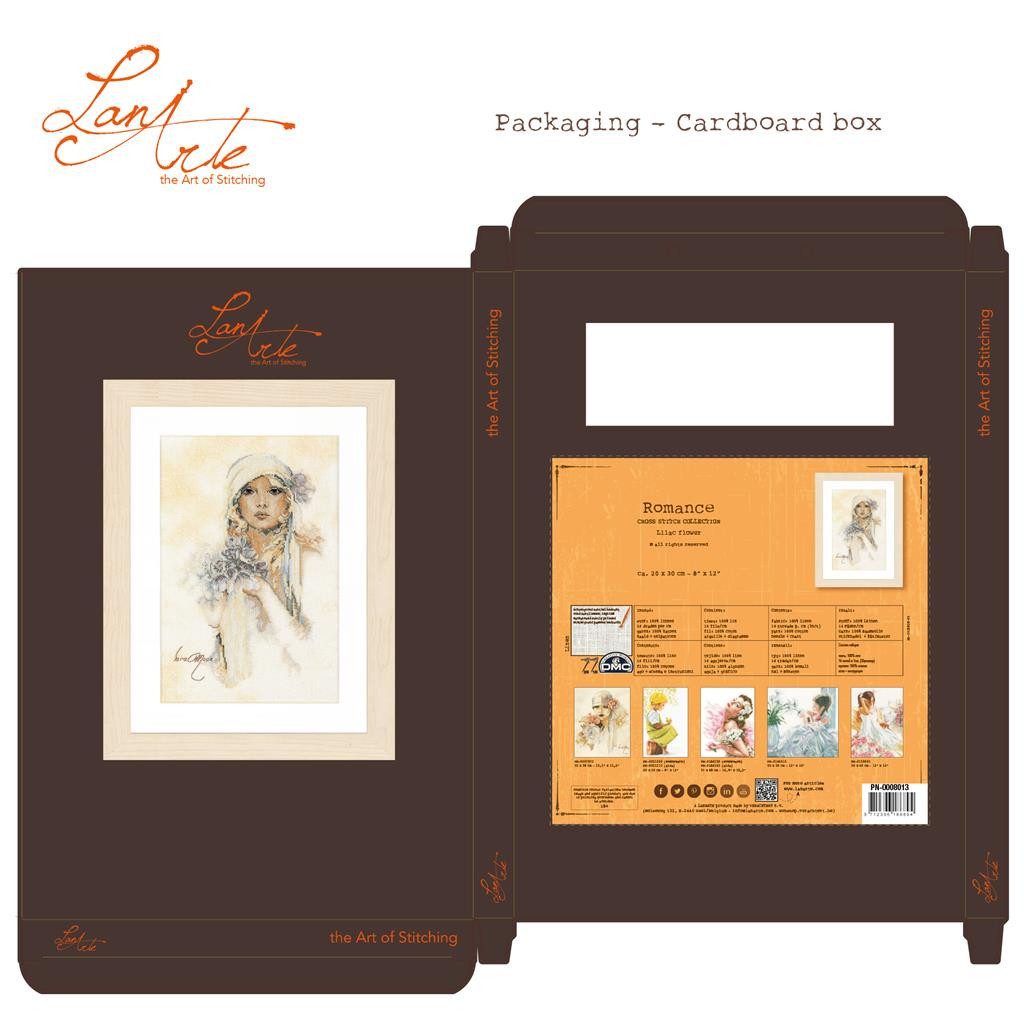 Lanarte Kreativset Lanarte PN-0008013 Sara Moon Fliederstrauss Kreuzstichpackung, (Set, embroidery Kit), Made in Europa