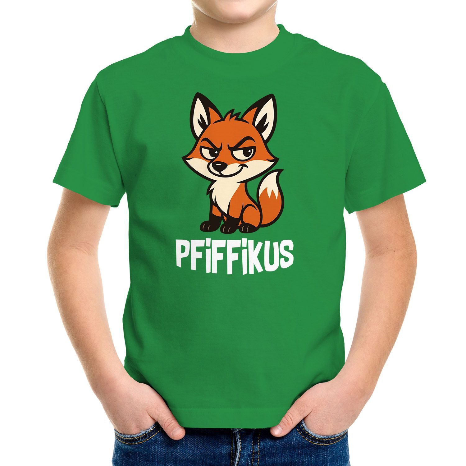 MoonWorks Print-Shirt Kinder T-Shirt Jungen Pfiffikus Witziges Fuchs Tiermotiv Comic Shirt. € 13,90