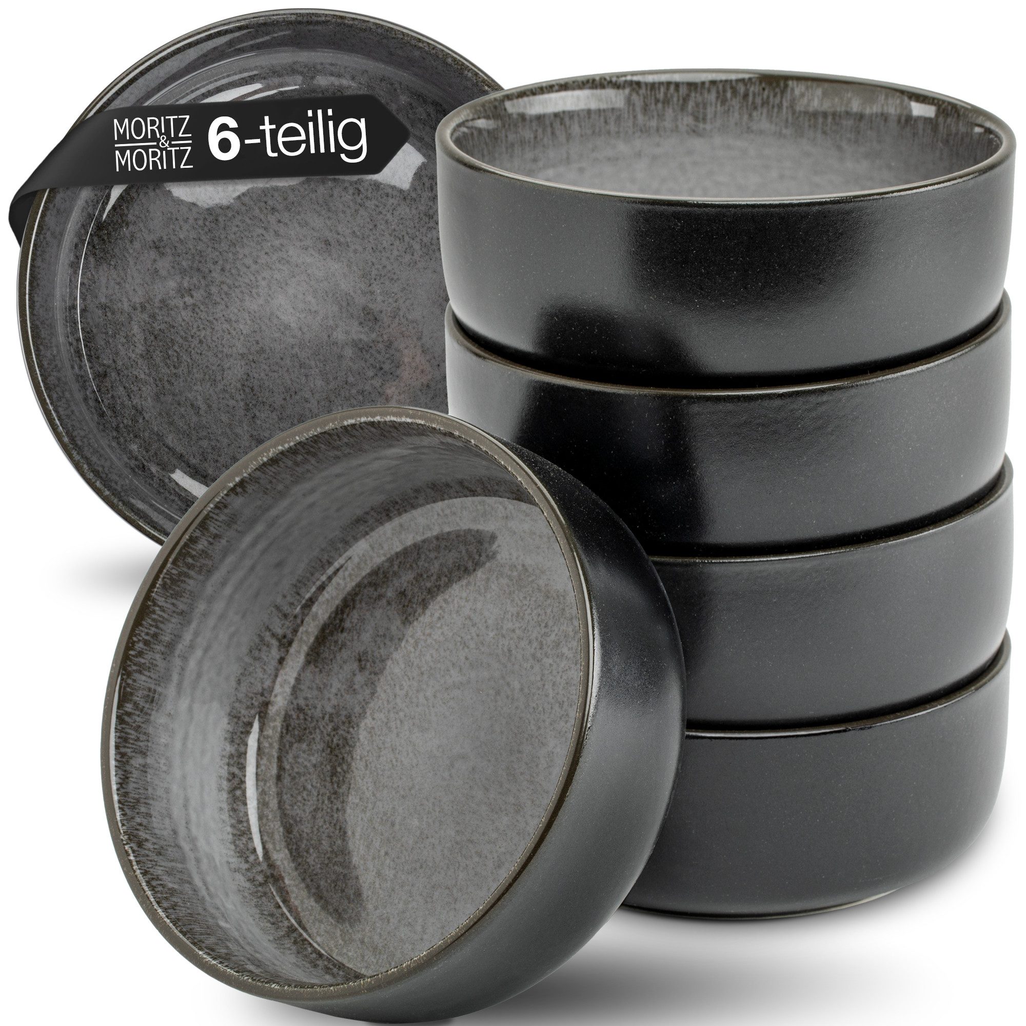 Moritz & Moritz Dessertschale VIDA anthrazit Müslibowl 6 tlg., (Set, 6-tlg), Geschirrset für 6 Personen