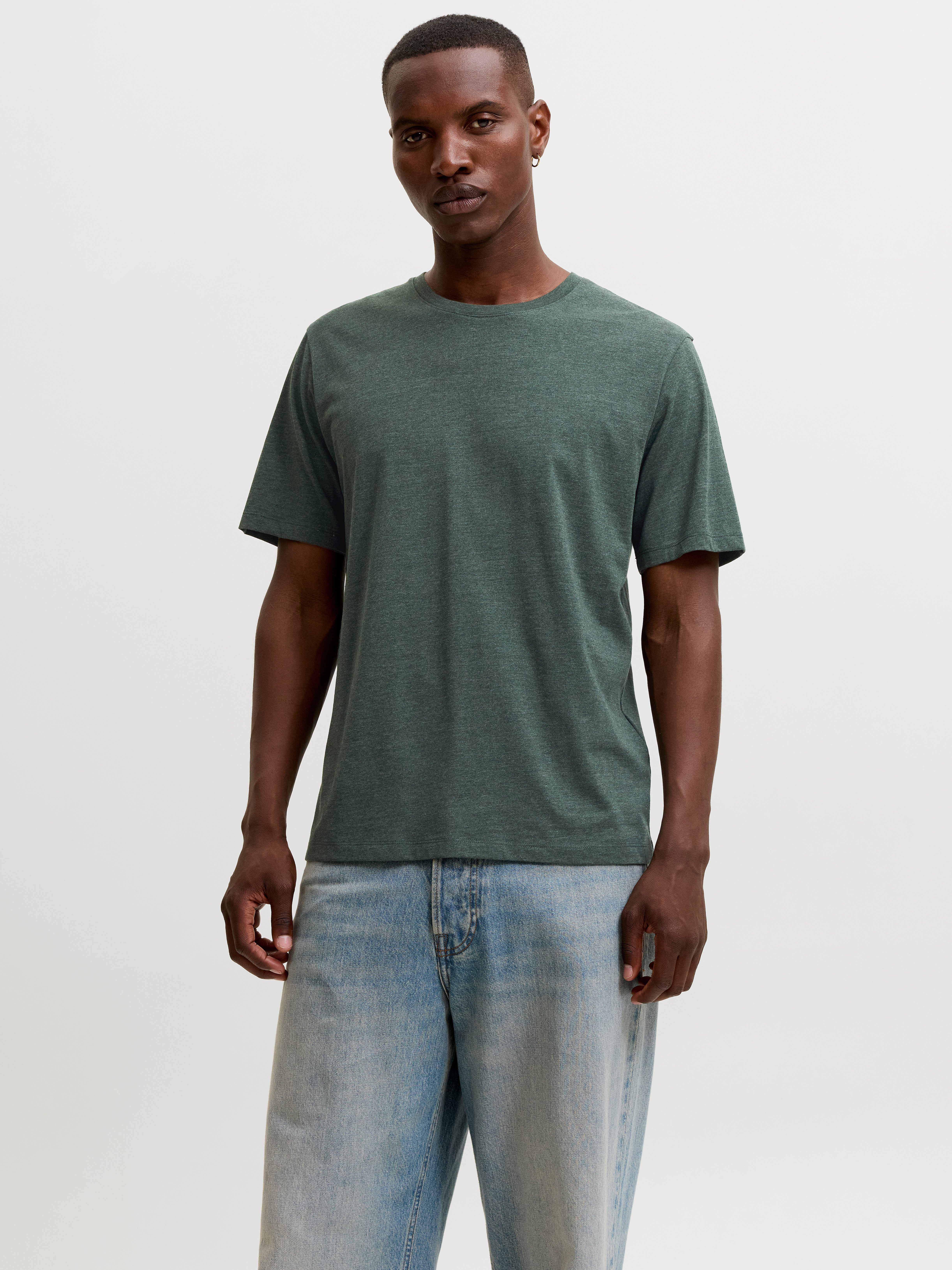 Jack & Jones Rundhalsshirt JJEORGANIC MELANGE TEE SS O-NECK NOOS Baumwollmischung, regular fit