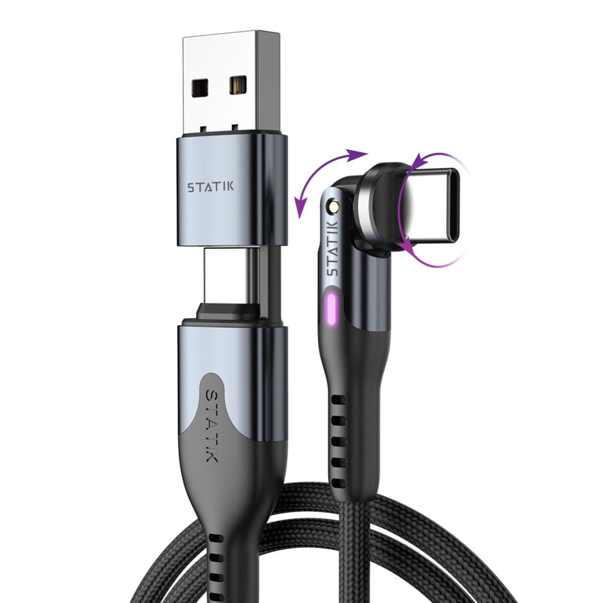 STATIK PowerPivot Pro braided rotating USB-C Cable Smartphone-Adapter