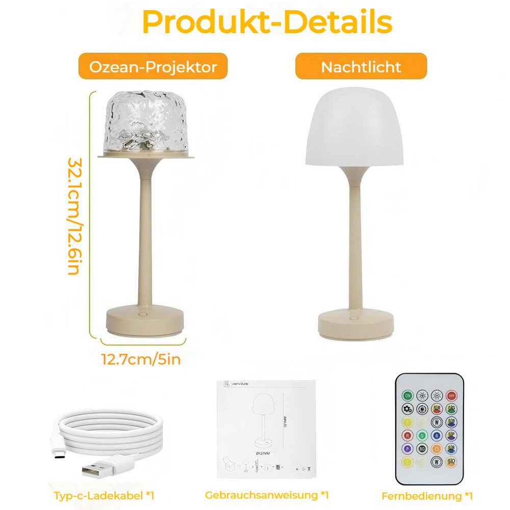 JOYOLEDER LED Tischleuchte Wasserwellen Nachttischlampe Touch günstig online kaufen
