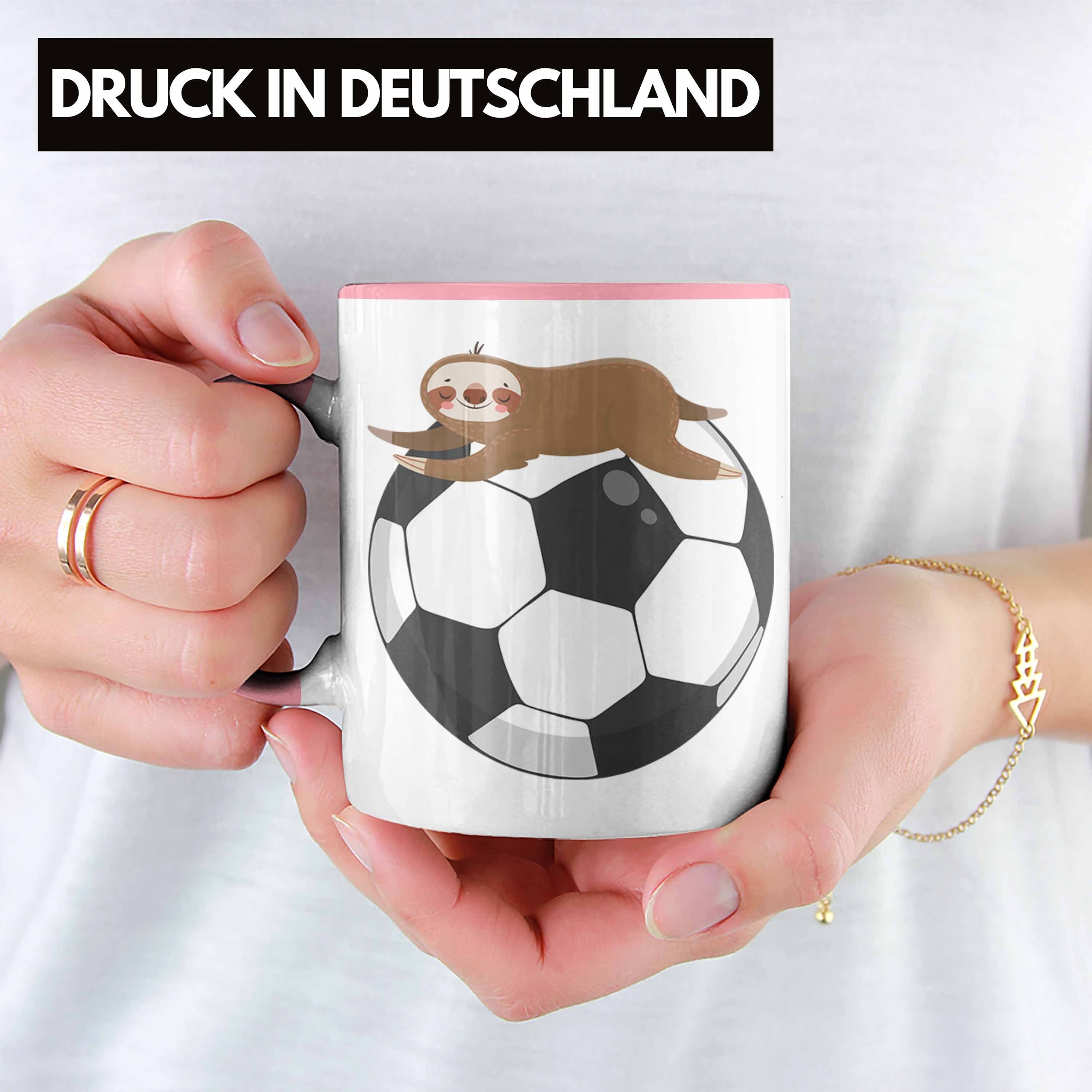 - Lustige Grafik Rosa Geschenk Tasse Trendation Faultier Trendation Geschenkidee Fußballer Jungs Fussball Tasse