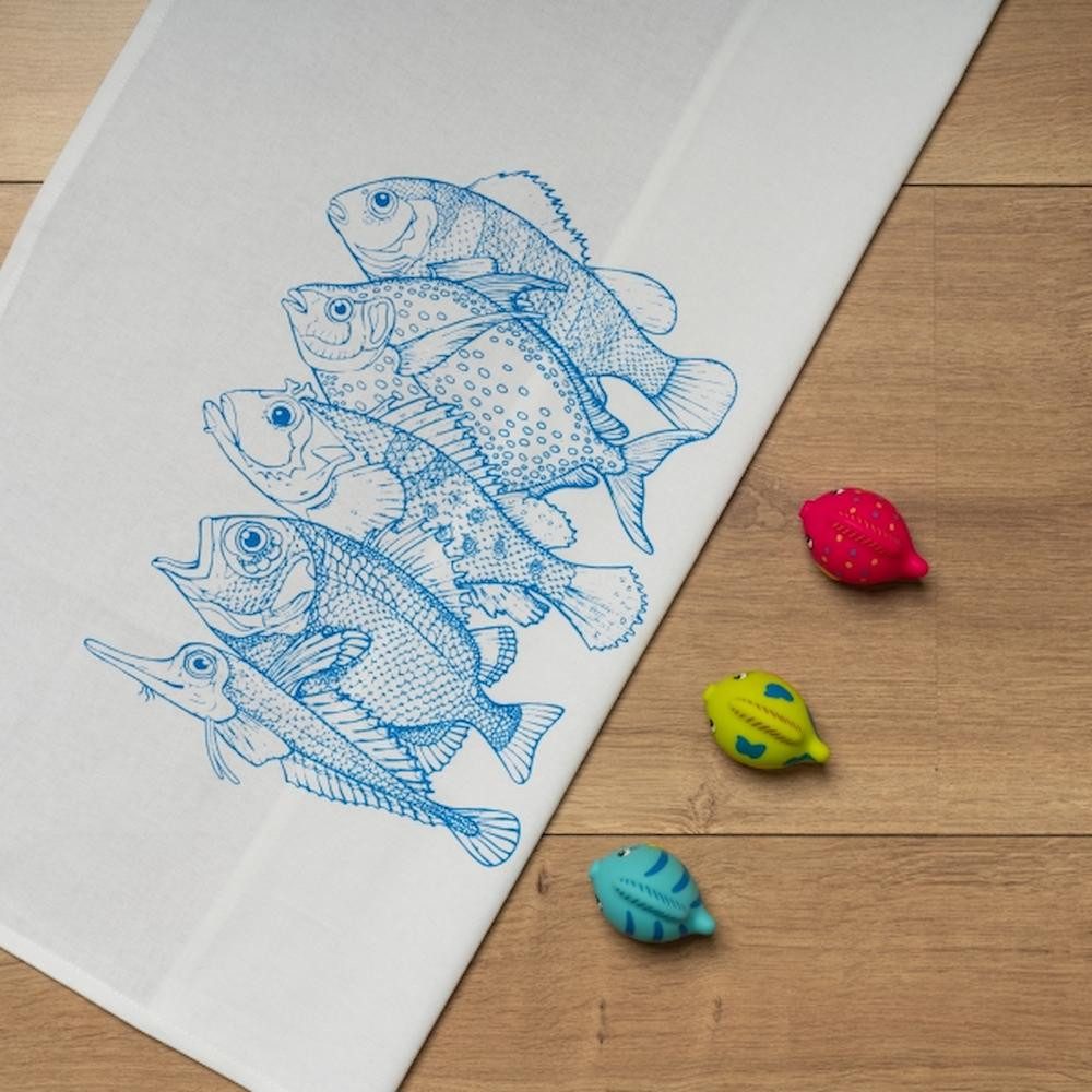 17,30 Hamburg Geschirrtuch Fünf Fische, neon günstig online kaufen