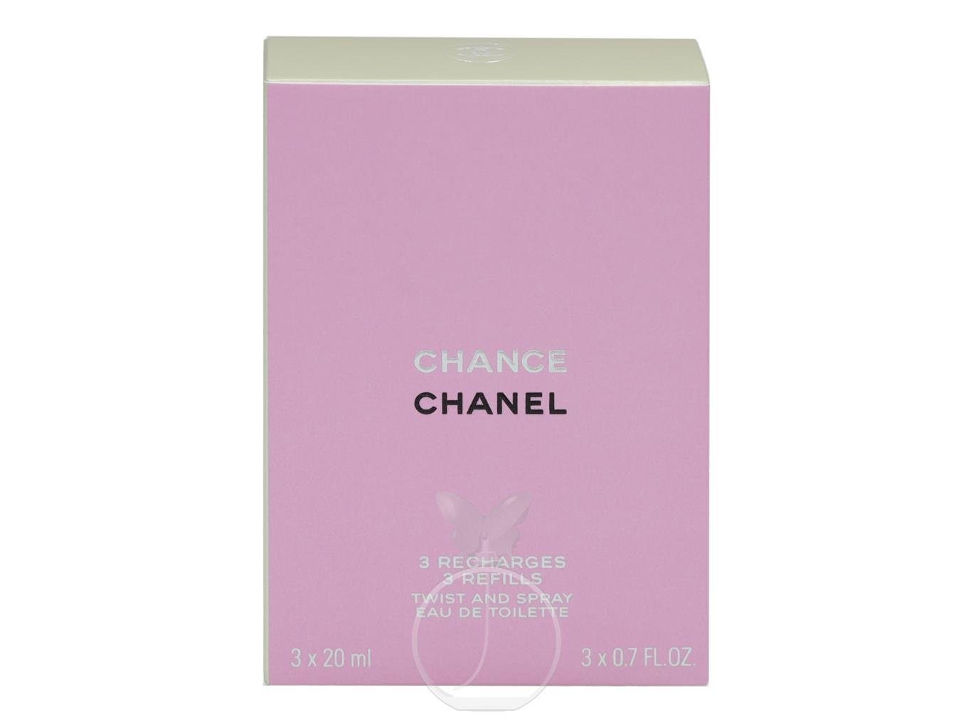 CHANEL Eau de Toilette Chanel de 1-tlg. x ml Eau ohne 3 20 Zerstäuber, Chance Toilette