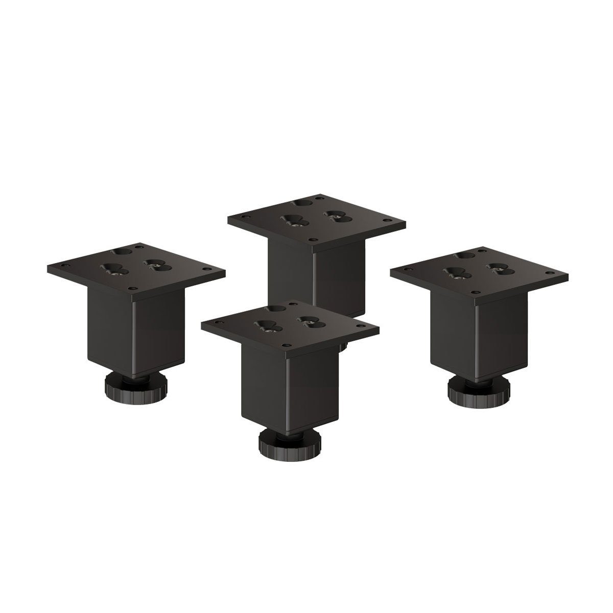sossai® Möbelfuß Höhenverstellbare Aluminium Möbelfüße in Schwarz, (4-St)
