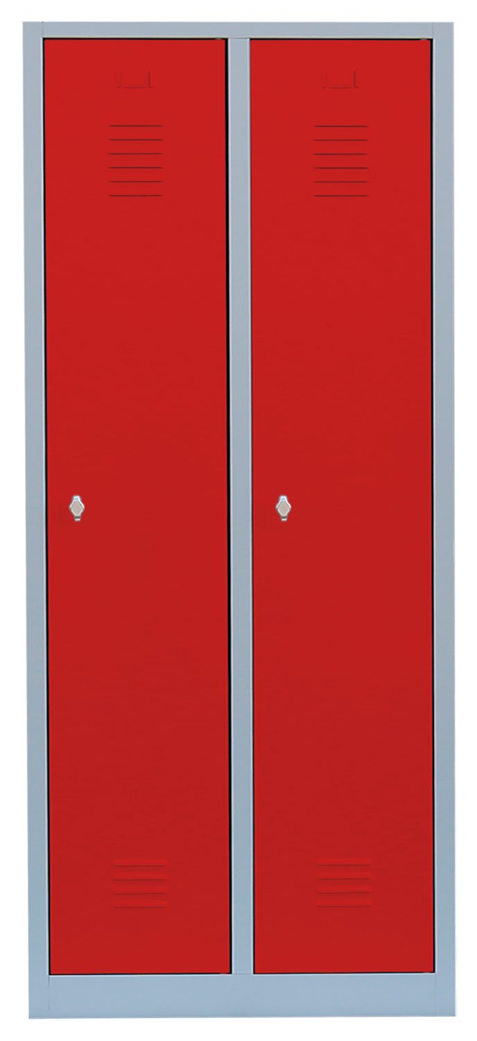 Steelboxx Spind Spind Garderobenschrank Stahlschrank 1800 x 800 x 500 mm 2 Abteile (1-St) Komplett verschweißt und montiert