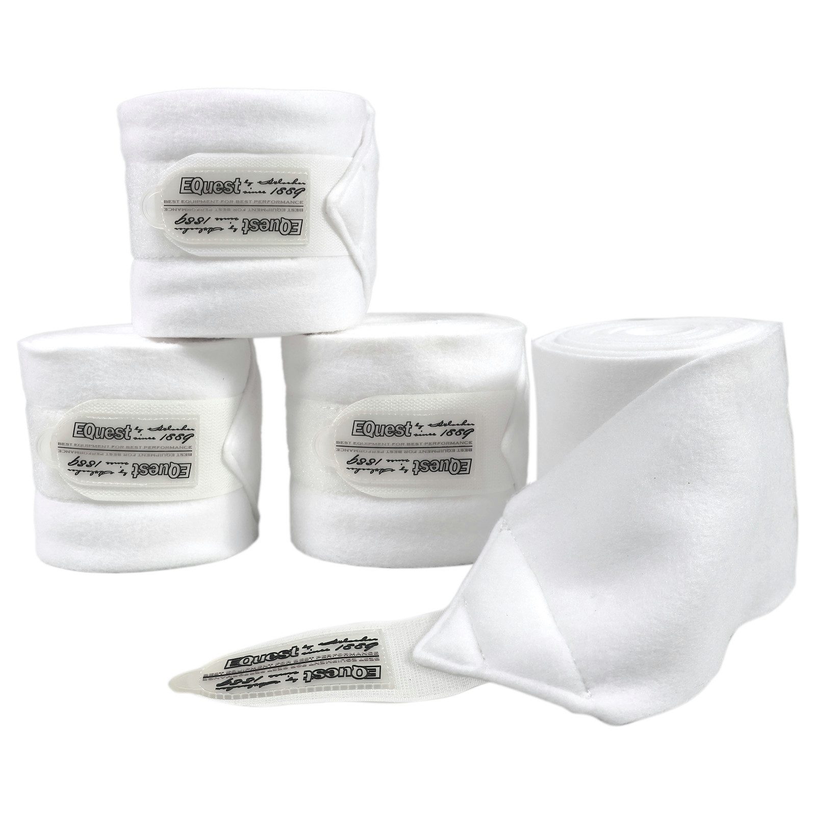 EQuest Pferdebandage Fleece Bandage Act-Line für Pferde, 4er Set - Weiß