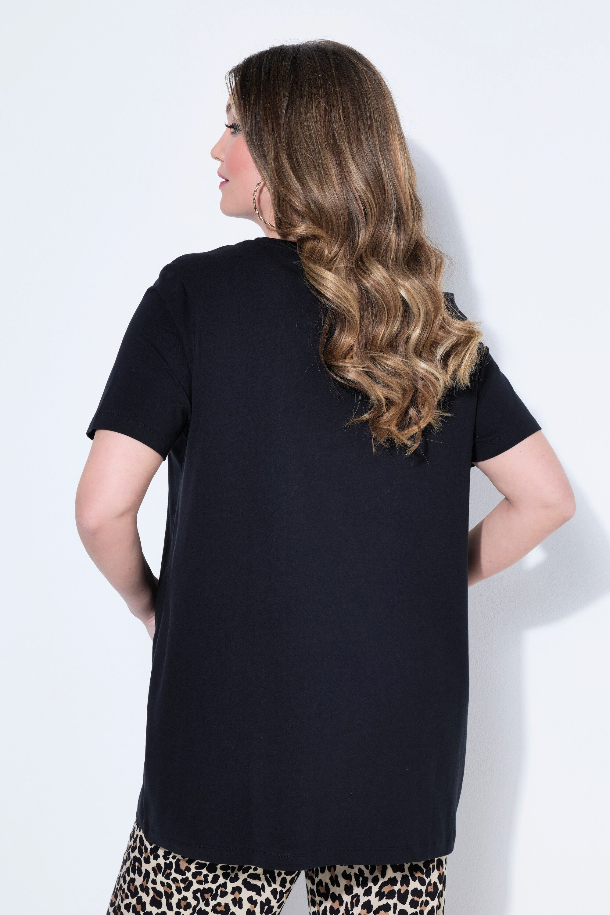 MIAMODA T-Shirt T-Shirt A-Linie3D-Blüten Halbarm