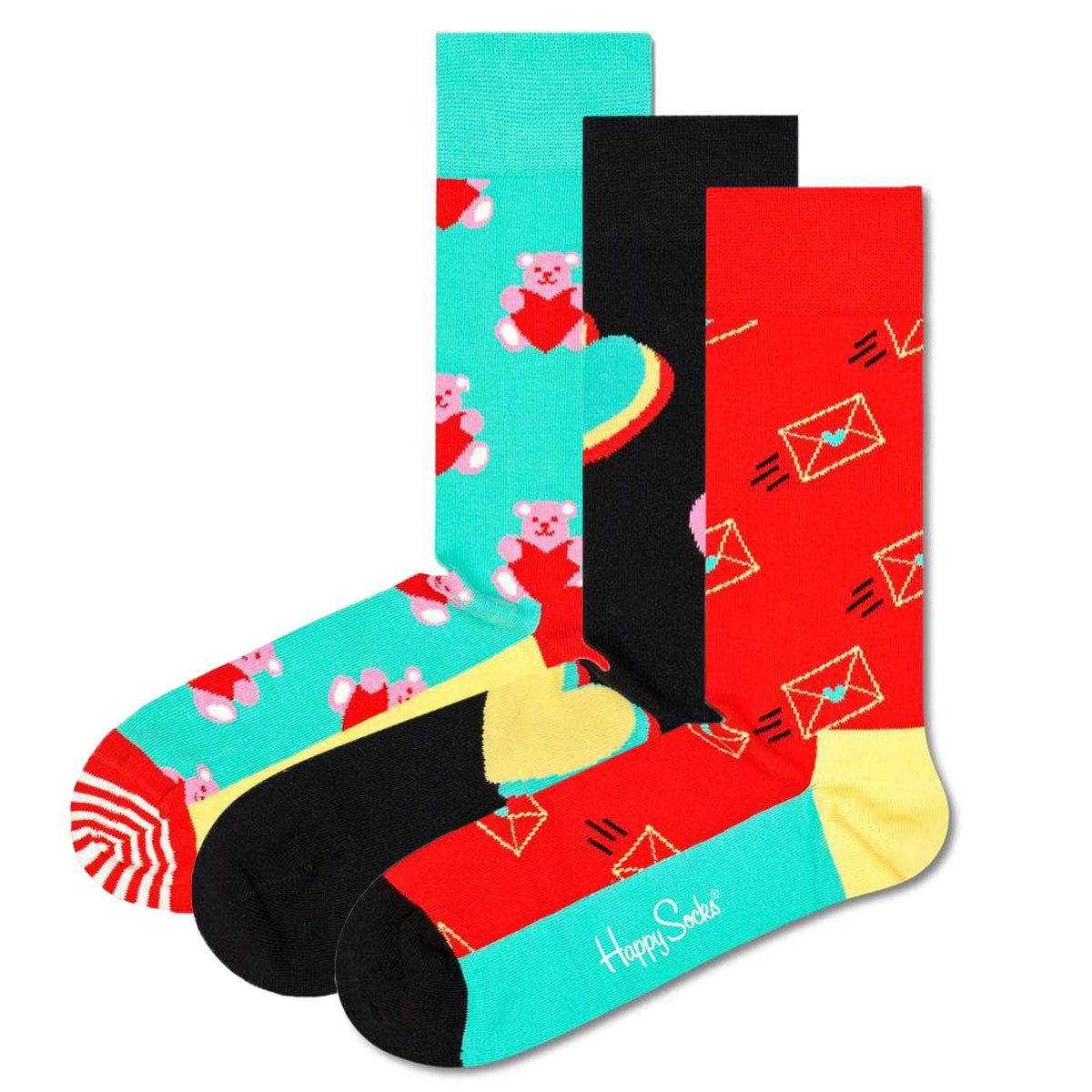 Happy Socks Freizeitsocken »Happy Socks Geschenkbox I LOVE YOU SOCKS GIFT  SET 3-PACK XLOS08-4300 Mehrfarbig«