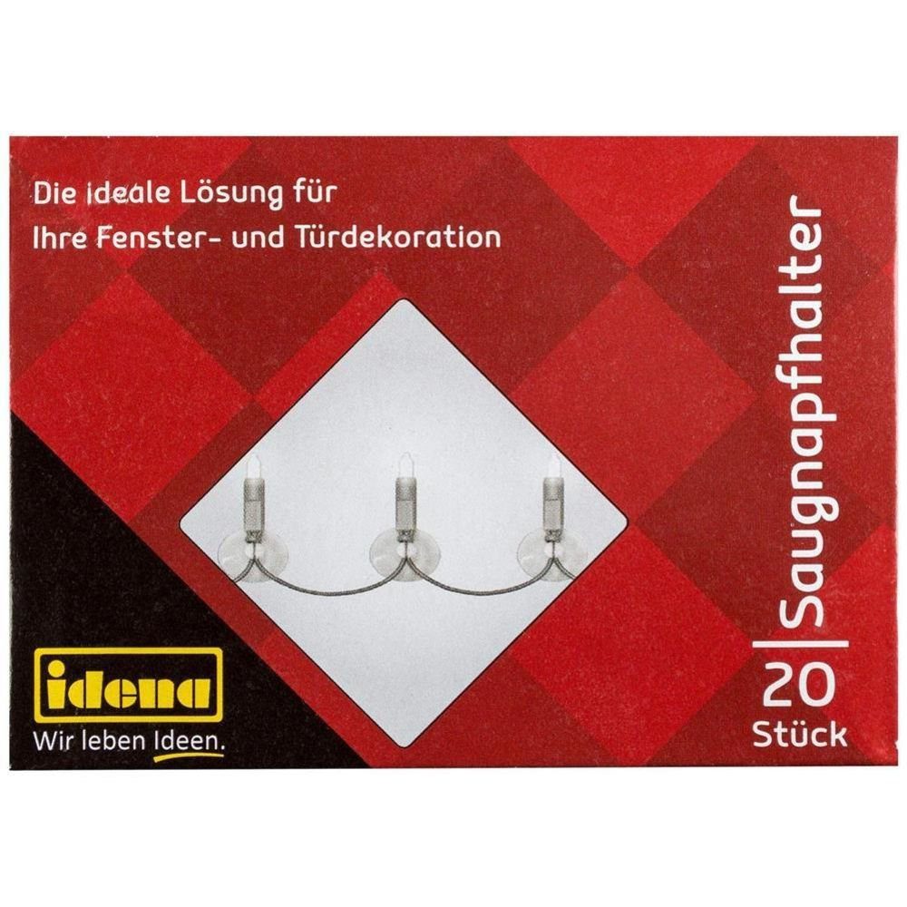 Idena Saugnapfträger, (20-tlg), transparent, für Dekoration und Lichterketten