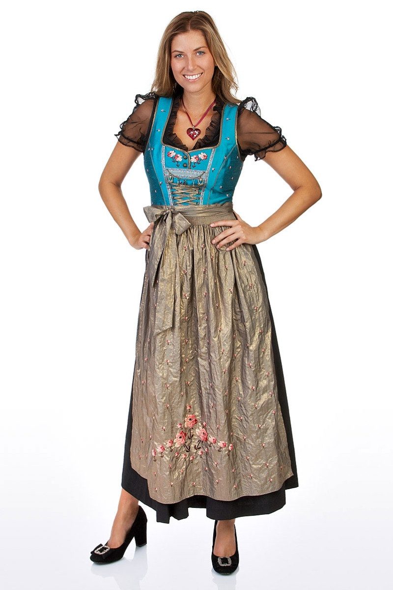 Spieth & Wensky Dirndl Dirndl lang 3tlg. - HOLDA - petrol