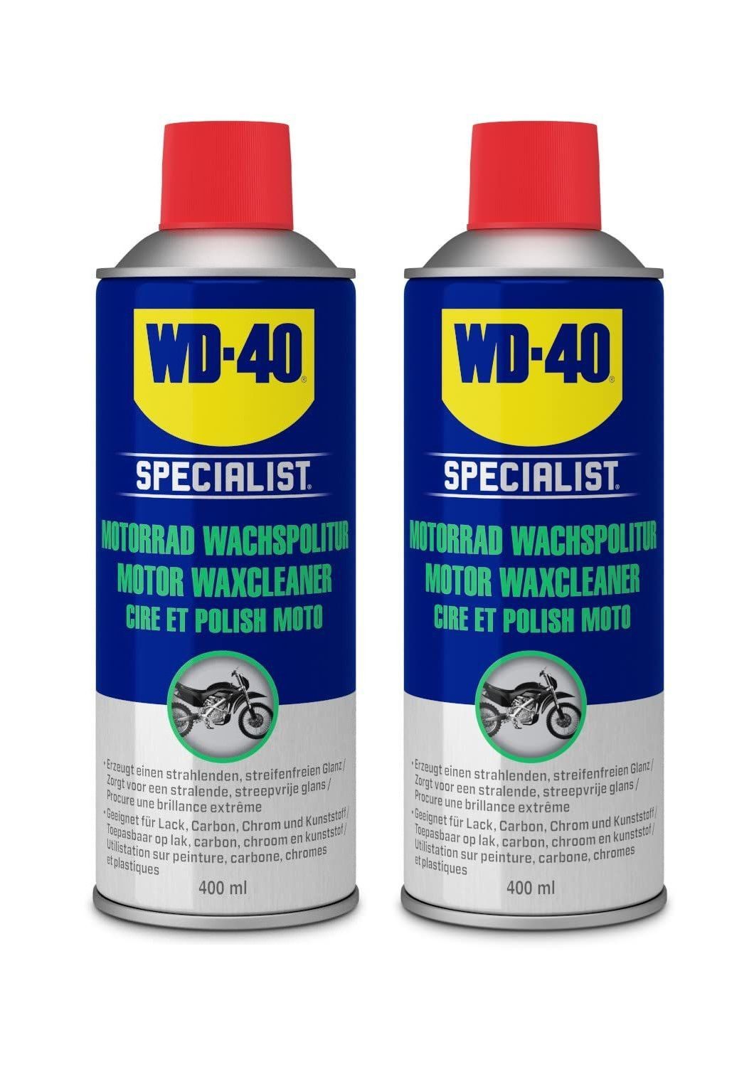 2x WD-40 Specialist Motorrad Wachspolitur 400ml Motorrad Pflege Spray Autopolitur