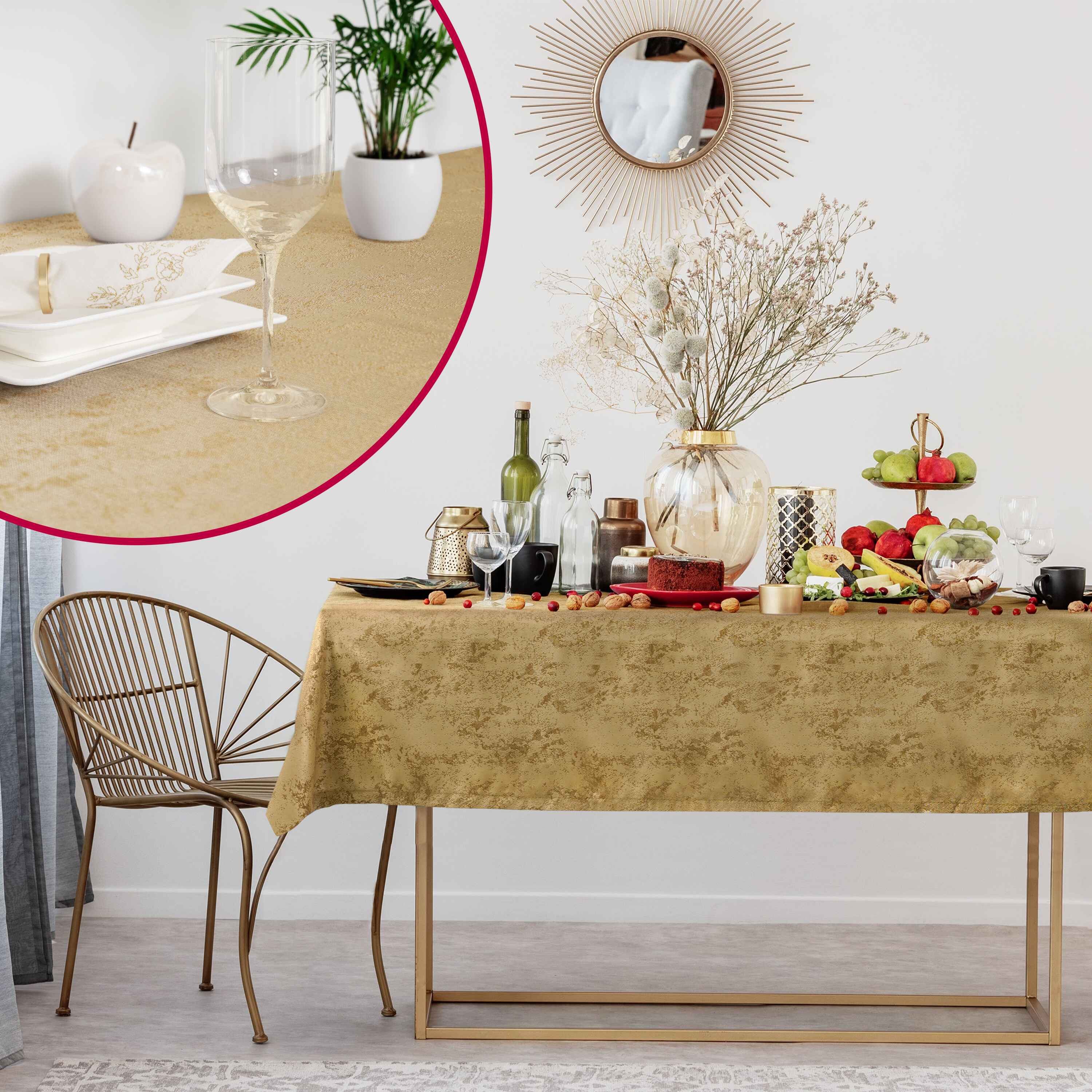DecoHomeTextil Heimtextilmanufaktur Tischdecke Jacquard GRANIT Meliert günstig online kaufen