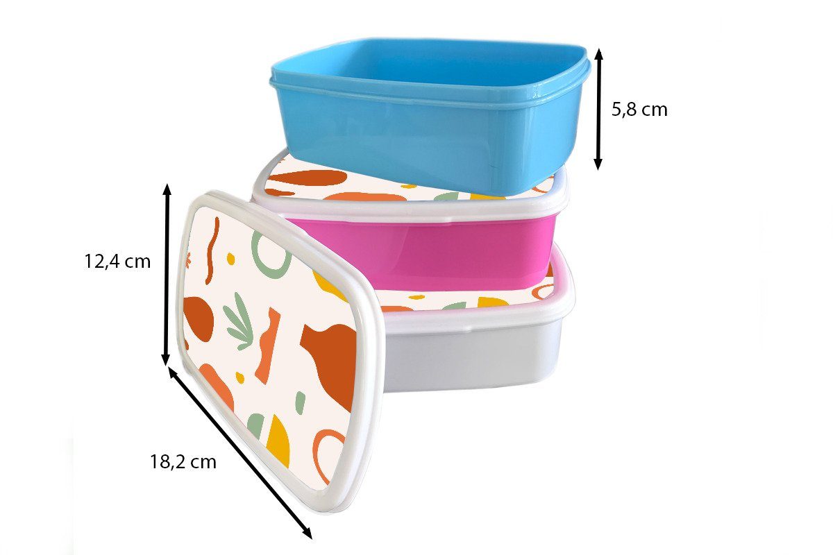 für und Lunchbox - für Mädchen weiß Vase, und Jungs Kinder Kunststoff, Erwachsene, - Sommer (2-tlg), MuchoWow Brotbox Rosa Brotdose,