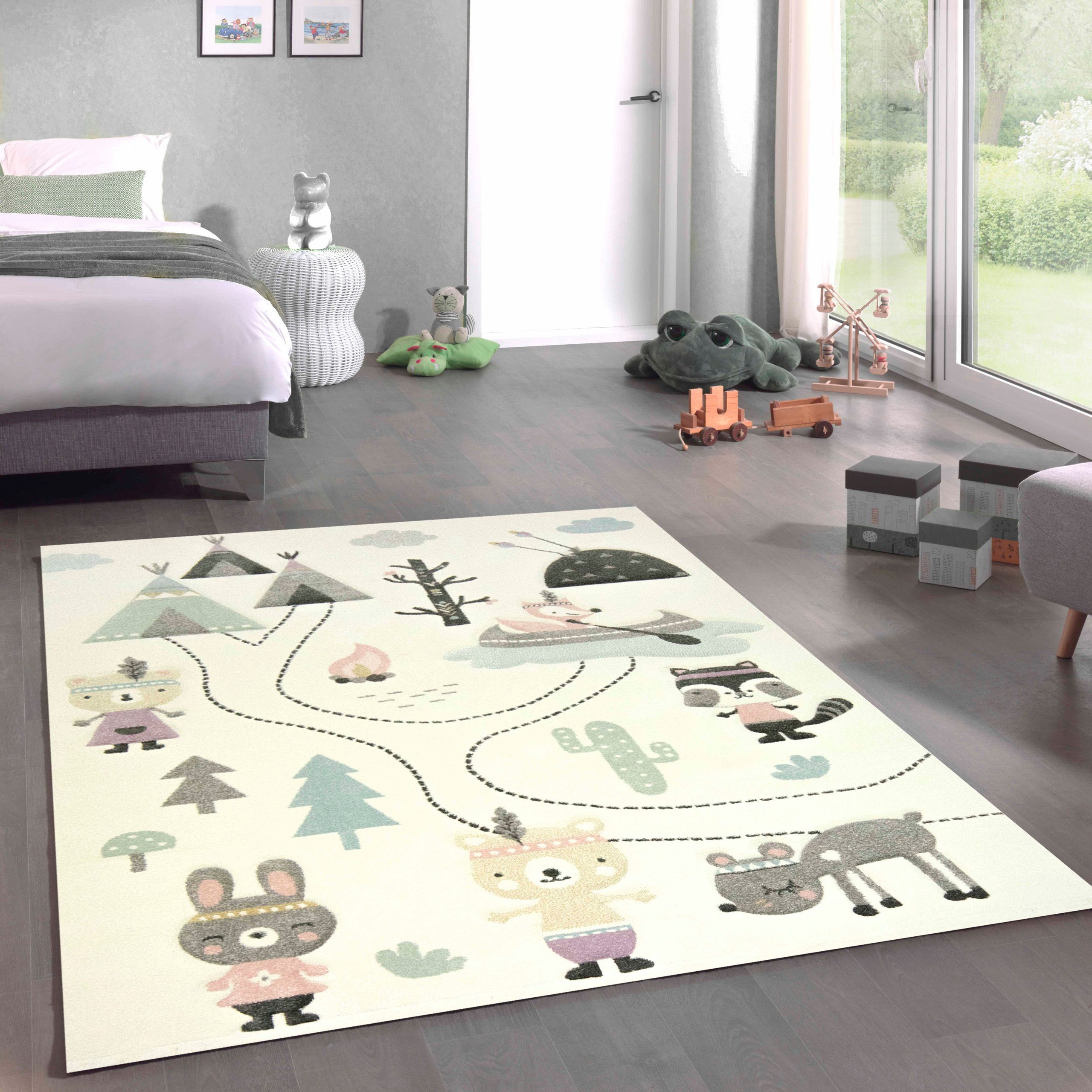 Carpetia Kinderteppich Verspieltes Motivdesign, rechteckig, Höhe: 13 mm, pflegeleicht, strapazierfähig, handgearbeiteter Konturenschnitt