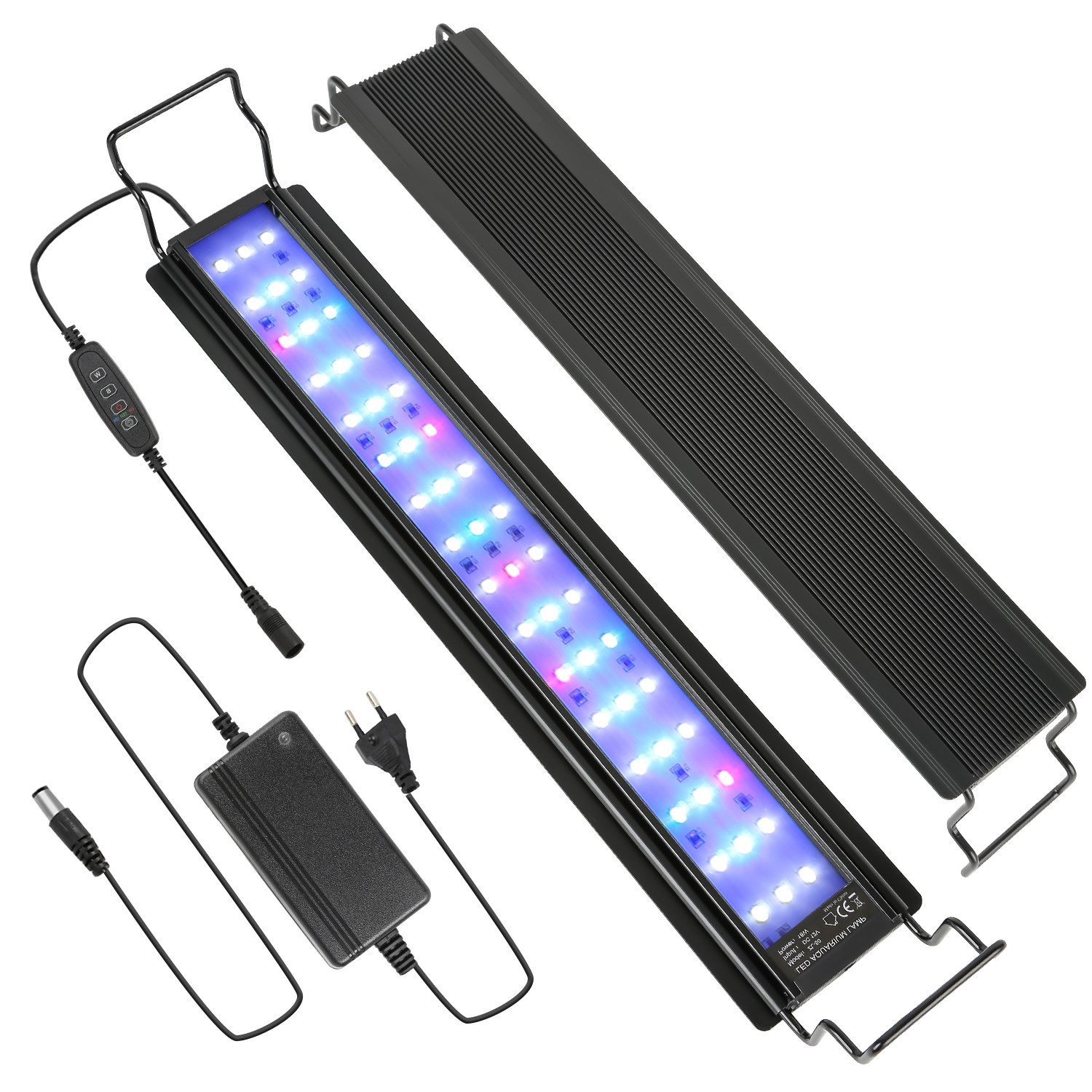 LED Aquariumleuchte 10-45W LED Aquarium-Beleuchtung RGB, Länge verstellbar, Energiesparend