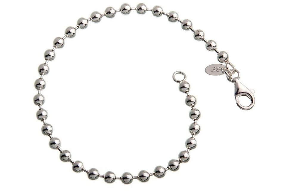 Silberkettenstore Silberarmband Kugelkette Armband 4mm - 925 Silber, Länge  wählbar von 16-25cm