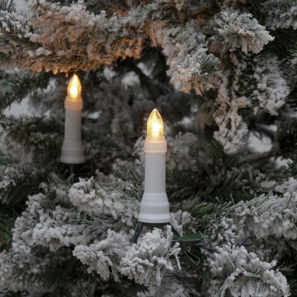 KONSTSMIDE Christbaumschmuck, Topbirnen, Trafobetriebener Dioden, String, Artikel aussen, Weihnachtsdeko den Außenbereich bernsteinfarbene LED-Christbaumkerzen für 16 One funkelnde