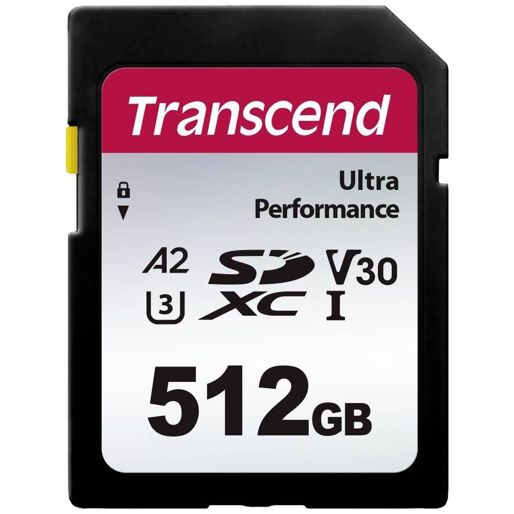 Transcend SDXC-340S-Speicherkarte 512 GB TS512GSDC340S Speicherkarte (stoßsicher, Wasserdicht)