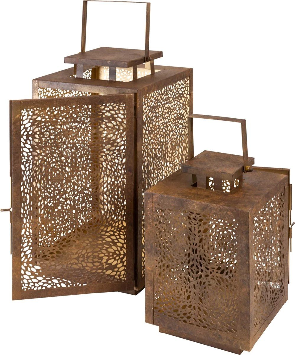 Lesli Living Bodenwindlicht 2er Set Laterne Windlicht SPOT Metall Antik-Stil (2 St) – Bild 2 von 3