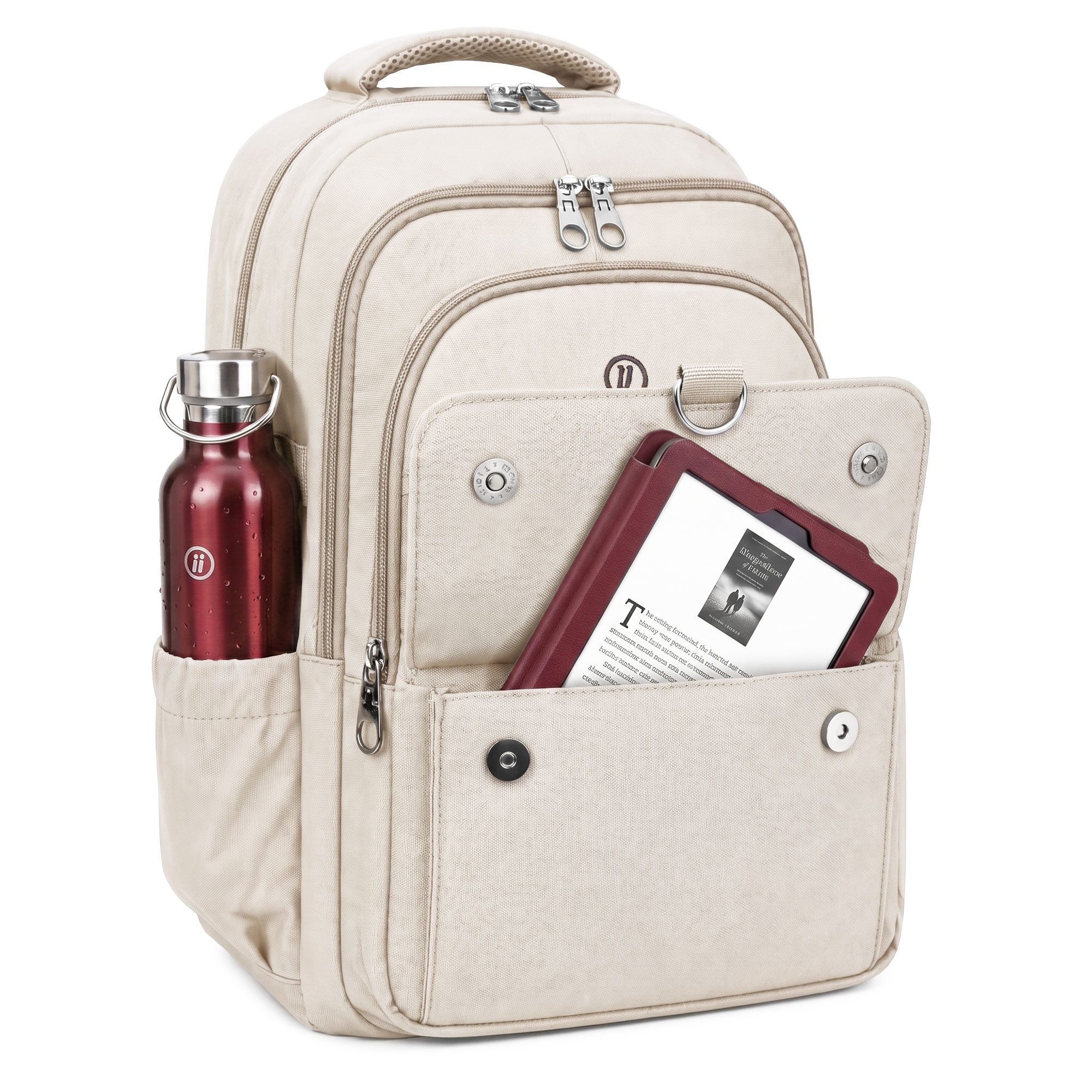 HELLSER Laptoprucksack Unisex Cityrucksack für 15,6 Zoll – Kompakt & Modern 43x28x18cm, für Schule, Uni, Alltag & als Handgepäck – versteckte Tasche hinten