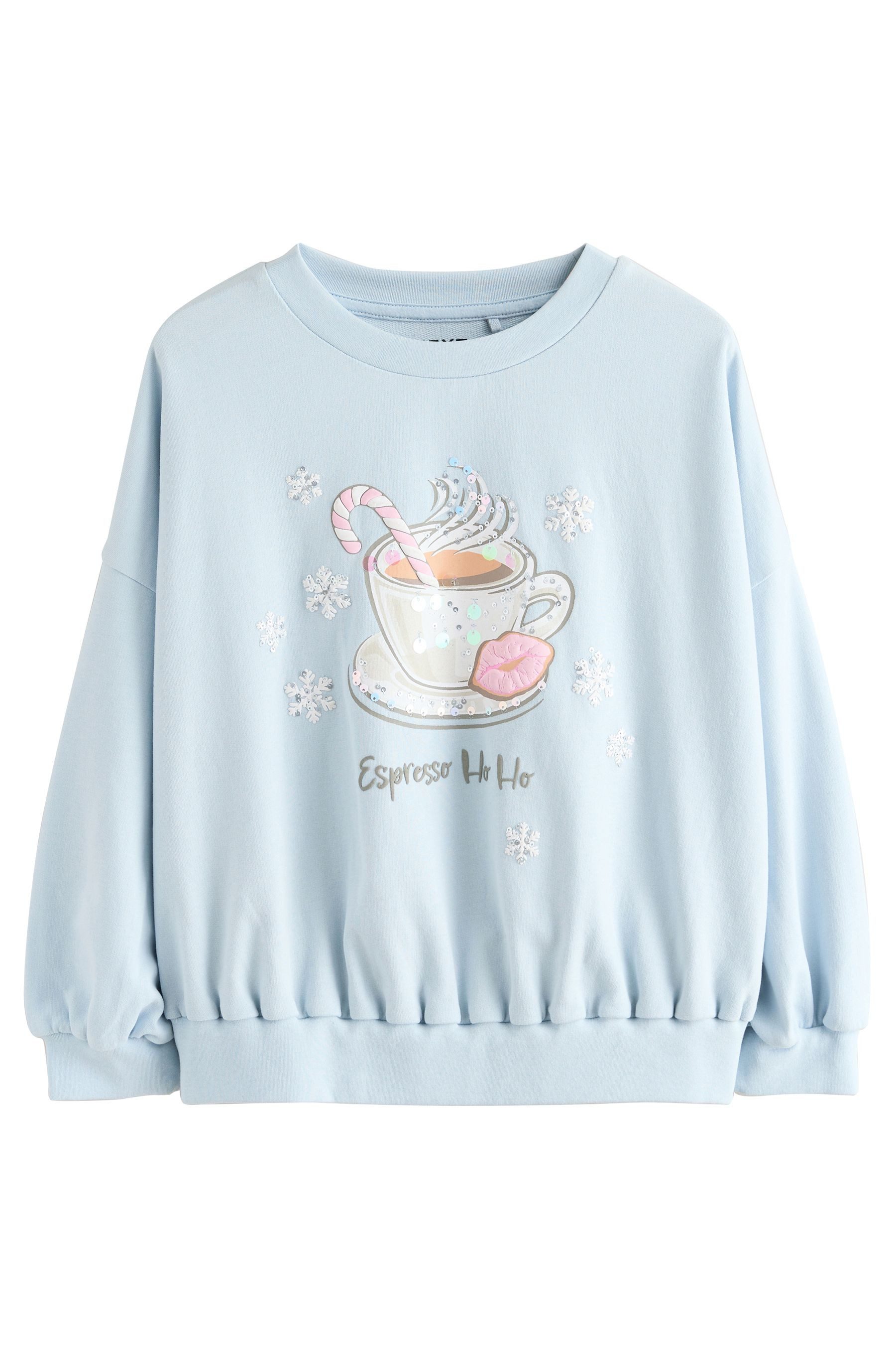 Paillettenshirt Langärmeliges Sweatshirt mit Pailletten