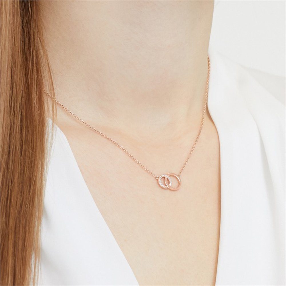 JEWLIX Silberkette JEWLIX Damenkette Kreise 925er Silber rosévergoldet günstig online kaufen