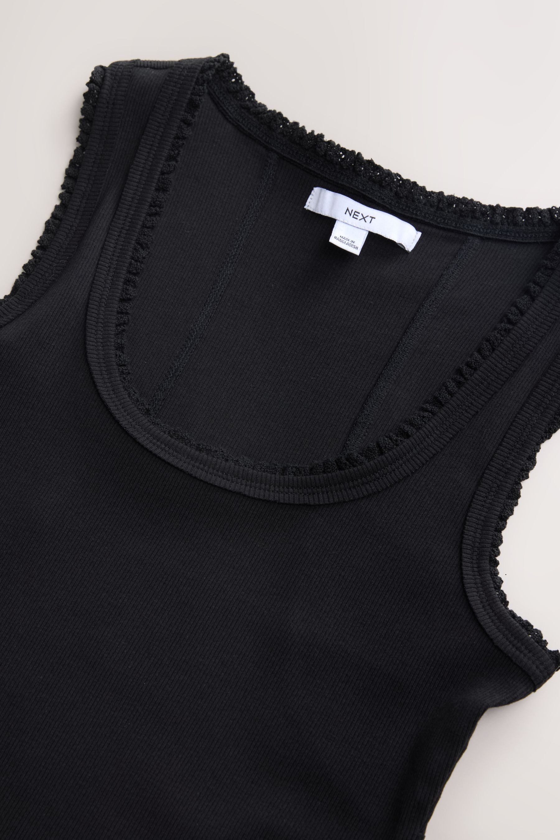 Next Trägertop Geripptes Premium Tanktop mit U-Ausschnitt (1-tlg)