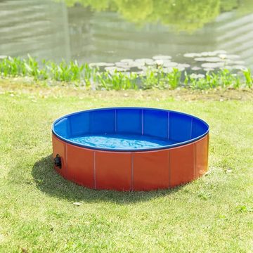 EUGAD Planschbecken, Hundepool Swimmingpool für Hunde Katzen rot